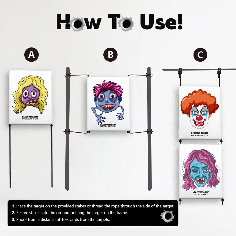 4-Pack Gender Reveal Targets – Easy-to-See Targets for The Range, Shooting Practice Target with Bright Impact Effect, Simple Setup, Family-Friendly Shooting Accessories