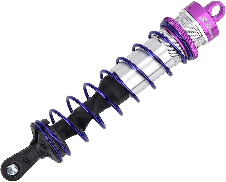 4pcs Metal Oil Pressure Adjustable Shock Damper for Front and Rear of 1 8 RC Car Truck Buggy Compatible with JLB HSP EM Racing and More (Purple)
