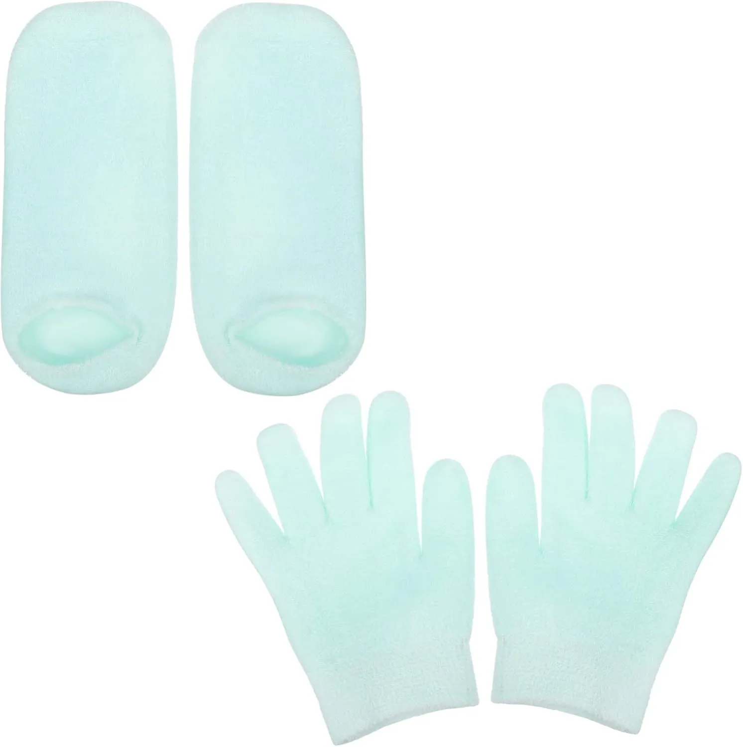 4pcs Moisturizing Gel Gloves and Socks Set Spa Hand Foot Care Supplies Lock in Moisture Made Yarn Size Fits Most