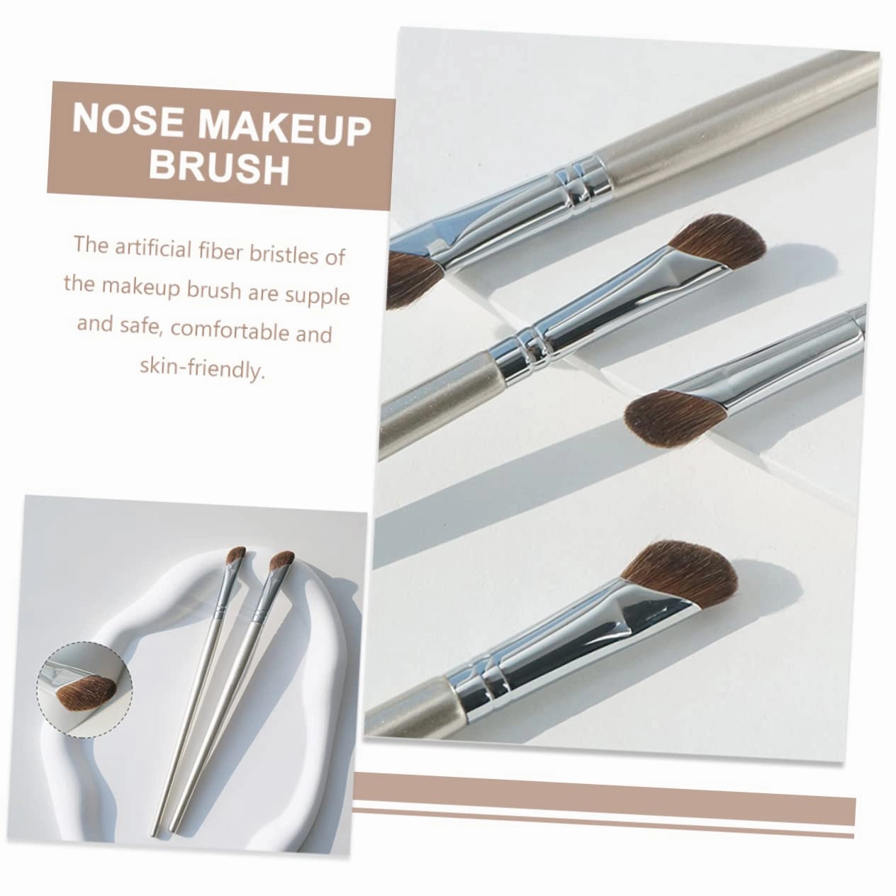 4sets Angled Nose Contour Brush Highlighter Brush Eye Shadow Kit Safe Makeup Tool 4pcs*4