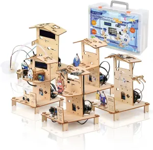 5-in-1 ESP32 STEM Smart Home and School Education Kit Compatible with Arduino, STEM Robotics Science Kits for Students Age 12 , Engineering Projects STEAM Activities Gifts 12-16 Year Old
