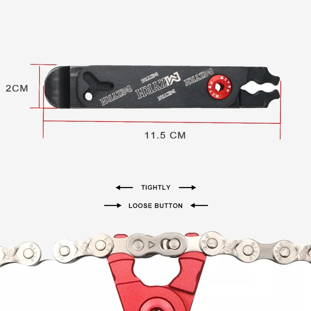 5 in 1 Multitool Bike Tool Combo Pliers Squeeze Bicycle Tire Levers Chain Pliers Valve Core Removal Integrated MTB Aluminum Alloy Anodized CNC-Machined Red