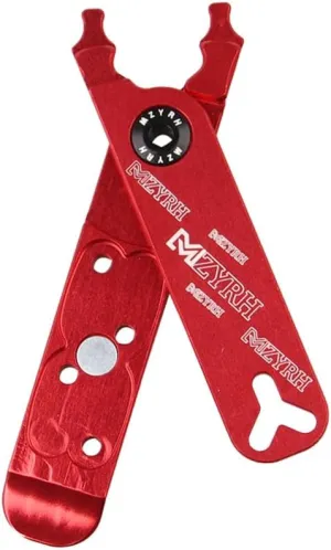 5 in 1 Multitool Bike Tool Combo Pliers Squeeze Bicycle Tire Levers Chain Pliers Valve Core Removal Integrated MTB Aluminum Alloy Anodized CNC-Machined Red