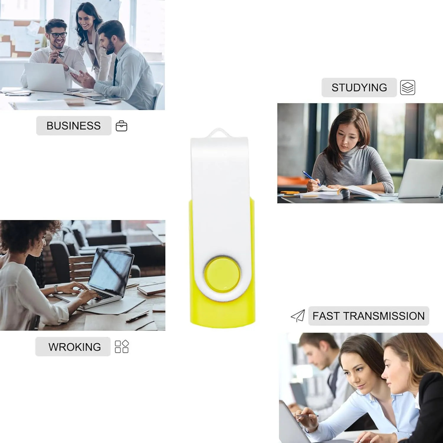 5 Pack 32GB USB Flash Drives in 5 Random Colors USB 2.0 Wholesale Lot Bulk Memory Sticks (5 Pack, 32GB)