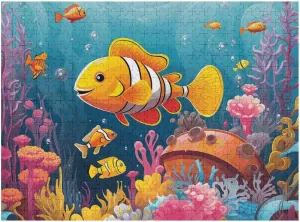 500 PCS Jigsaw Puzzle for Adults Wooden Challenging Puzzle Coral Reef with Colorful Fish Custom Personalized Picture Puzzle for Adults & Kids Family Game Nights Wooden Puzzle