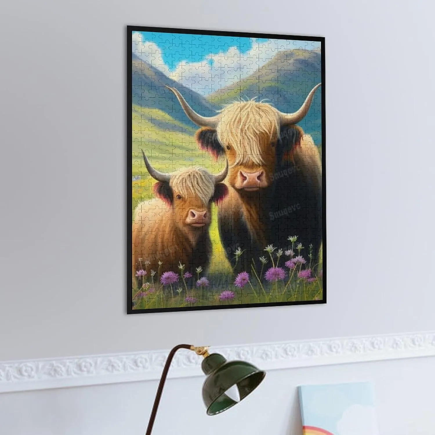500 Pieces Jigsaw Puzzle for Adults - Cute Yak in Grassland Inspirational Wooden Jigsaw Puzzles for Family Activities Games