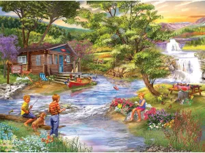 500 Pieces Puzzles for Adults - Fishing from The Banks Funny Puzzles Educational Toys for Boys and Girls