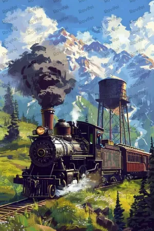 500 Pieces Puzzles for Adults - Train in The Grassland Puzzle Challenging Educational Toys Puzzles Reduced Pressure Gift