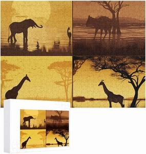 500 Pcs Jigsaw Puzzles for Adults African Grassland Animals Picture Puzzles Custom Puzzles from Photos Puzzle Adult Toys, Challenge Puzzle Game DIY Family Toys Home Decor Kids Gifts