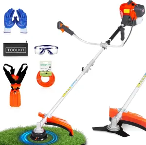 52 cc Gas Weed Eater, 3-in-1 String Trimmer/Brush Cutter/Edger – 18″ Cutting Swath, Balanced 18 lb Design, Full-Crank 2-Stroke Engine, Quick-Start System for Effortless Yard Care (WH6502 Pro)