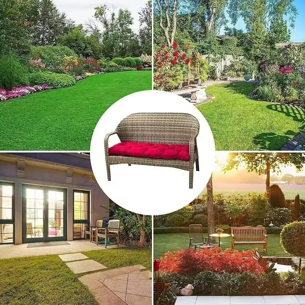 59 inch Indoor/Outdoor Bench Cushion, Swing Cushion,2/3 seat Thick Outdoor Garden Bench Seat Cushion Backrest Waterproof Bench Pad (59 X 19.10 in,Light Grey)
