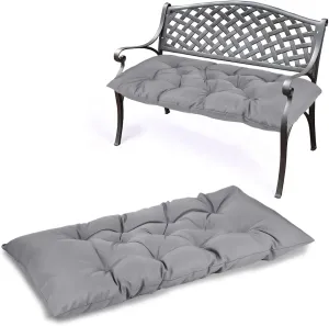59 inch Indoor/Outdoor Bench Cushion, Swing Cushion,2/3 seat Thick Outdoor Garden Bench Seat Cushion Backrest Waterproof Bench Pad (59 X 19.10 in,Light Grey)