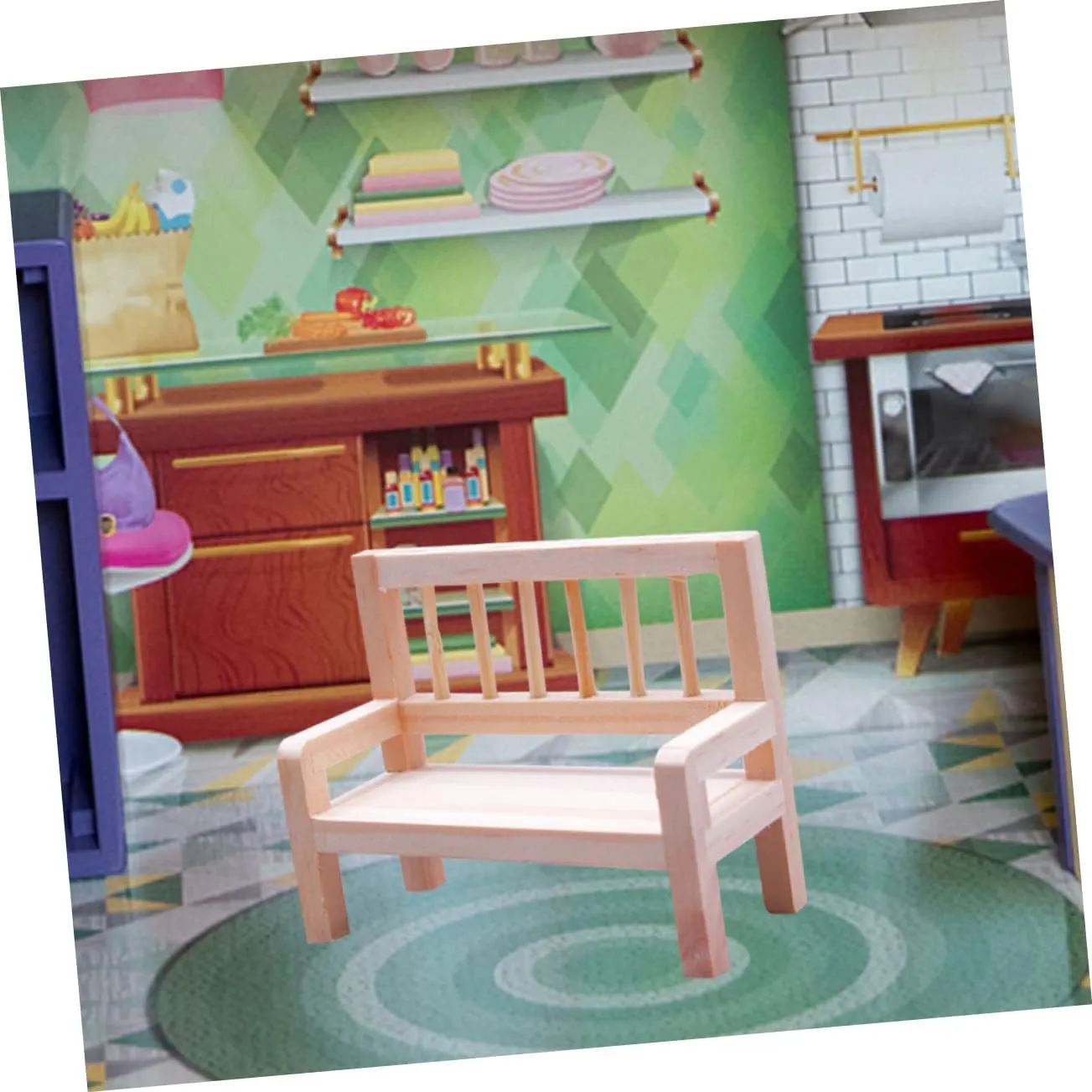5pcs Miniature Wood Chair Figurine Cute Decorative Bench for Dollhouse and Home Decor Furniture Model for Mini House Adornments and Creative Displays