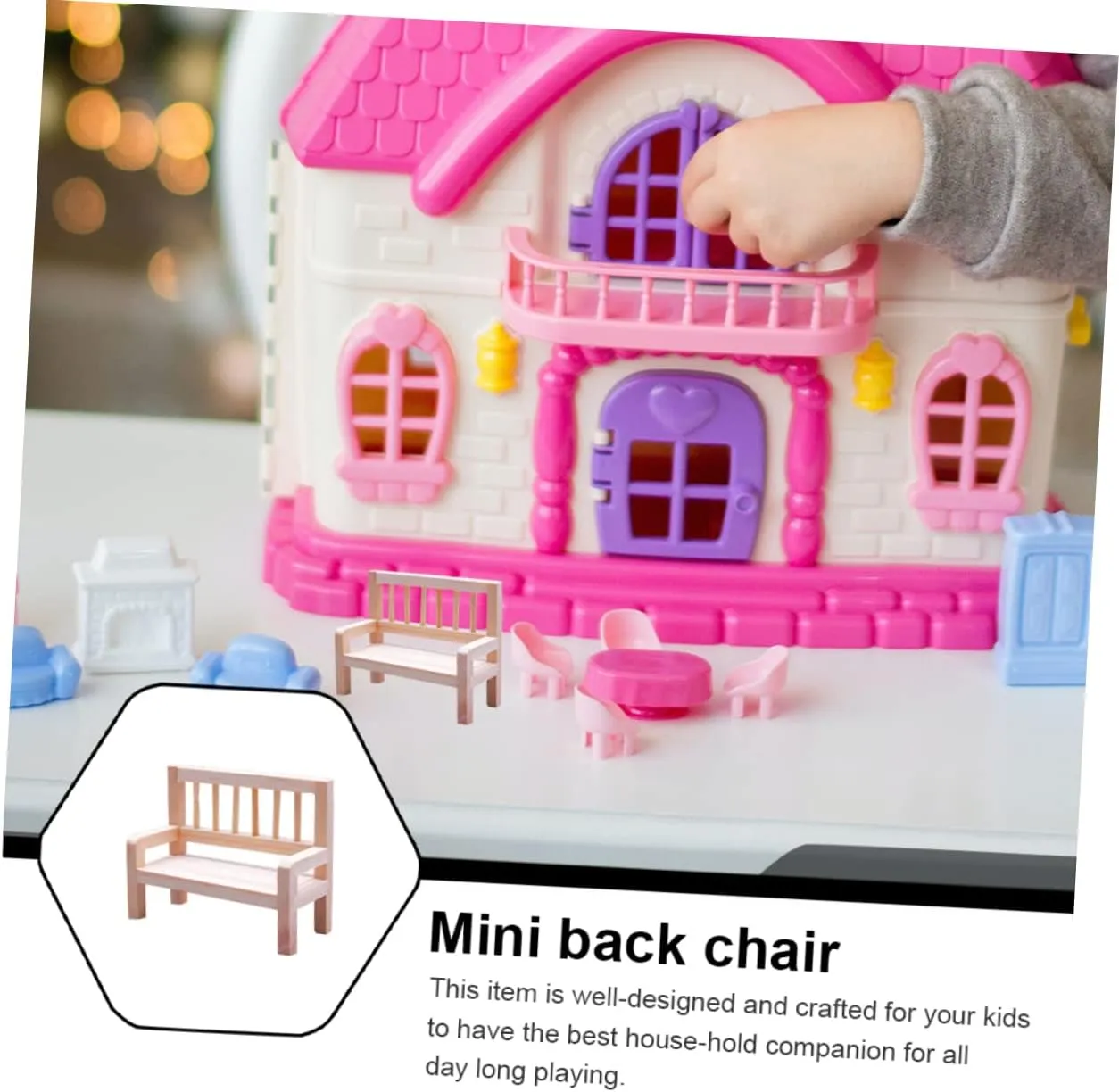 5pcs Miniature Wood Chair Figurine Cute Decorative Bench for Dollhouse and Home Decor Furniture Model for Mini House Adornments and Creative Displays