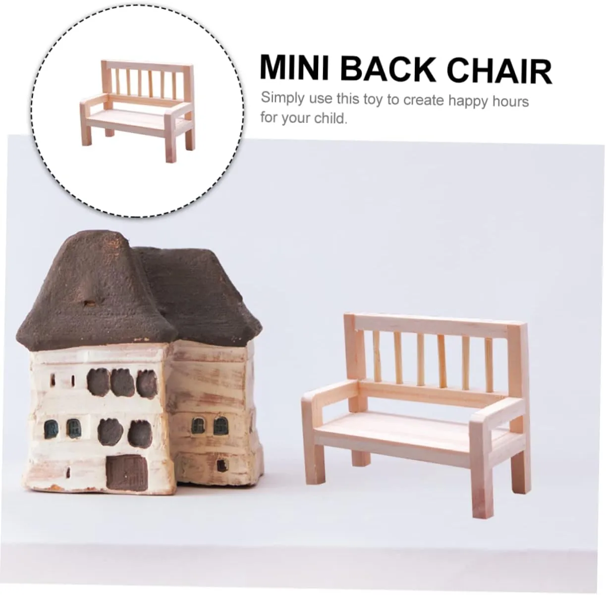 5pcs Miniature Wood Chair Figurine Cute Decorative Bench for Dollhouse and Home Decor Furniture Model for Mini House Adornments and Creative Displays