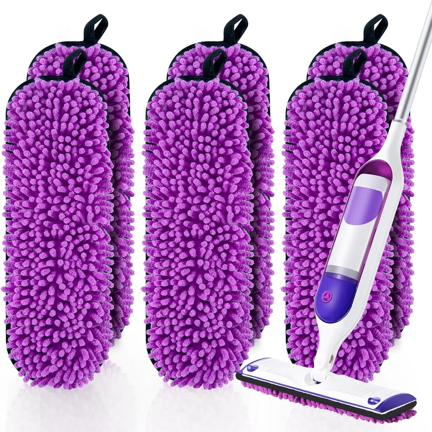 6 Pack Reusable Replacements Pads Compatible with Swiffer PowerMop,Microfiber Power Mop Pads for Swiffer 15'' Spray Mop, Washable PowerMop Pads Used for Multi Hardwood Floors