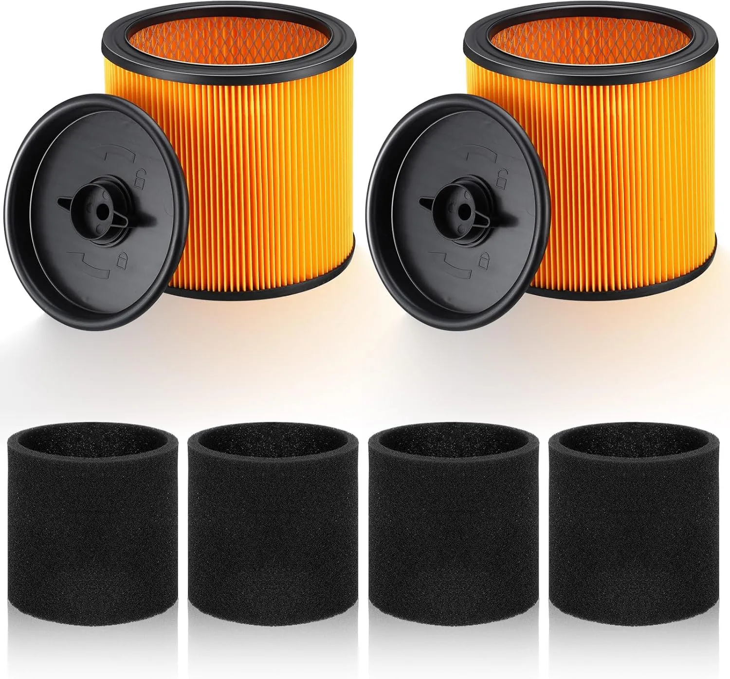 6 Pcs Replacement Filter Compatible with Vacmaster Filter Foam Disposal Cartridge Filters 90585 Foam Sleeve Replacement Vacuum Filters Fits for 5 to 20 Gallon Wet Dry Vacuum Cleaner