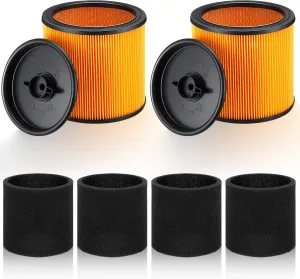 6 Pcs Replacement Filter Compatible with Vacmaster Filter Foam Disposal Cartridge Filters 90585 Foam Sleeve Replacement Vacuum Filters Fits for 5 to 20 Gallon Wet Dry Vacuum Cleaner