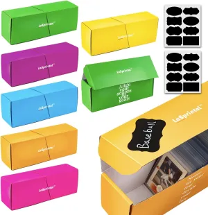 6 Stylish Colorful Cardboard Trading Card Storage Box Combo, Card Box, Baseball Card Storage Box for Top Loaders and Cards Sleeves -for Sports Cards, Baseball Cards, Football Cards