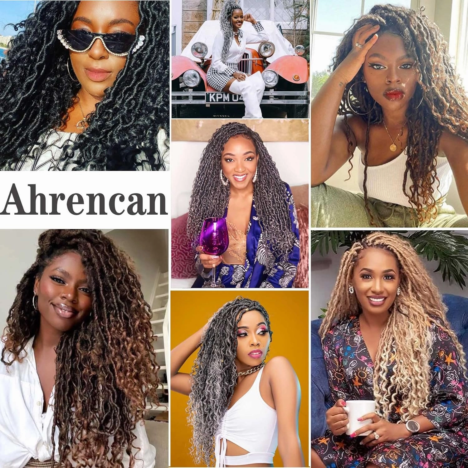 613 Goddess Locs Crochet Hair,5 Packs 14 Inch Pre Looped Blonde Boho Goddess Faux Locs Crochet Hair With Curly Ends,Soft Hippie Locs Crotchet Hair For Black Women (14in,5packs, 613#)