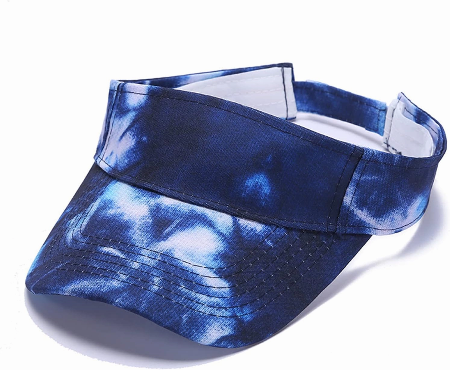 6 PC Tie Dye Sun Visors Hats, Sports Sun Hats Ball Caps Empty Top Tennis Golf Summer Beach Pool