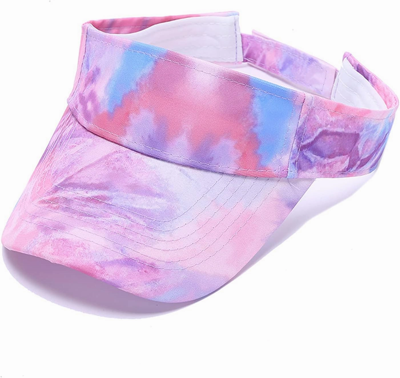 6 PC Tie Dye Sun Visors Hats, Sports Sun Hats Ball Caps Empty Top Tennis Golf Summer Beach Pool