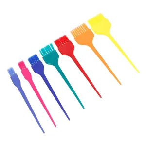 7-piece Salon Hair Dye Brush Set Hair Combs for Styling Professional Dye Brush Applicator Soft Bristles Washable Reusable Random Color
