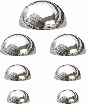 7pcs Half Gazing Globe Mirror Ball,Silver 304 Stainless Steel Hollow Polished Reflective Smooth Garden Sphere,Colorful and Shiny Addition to Any Garden or Home