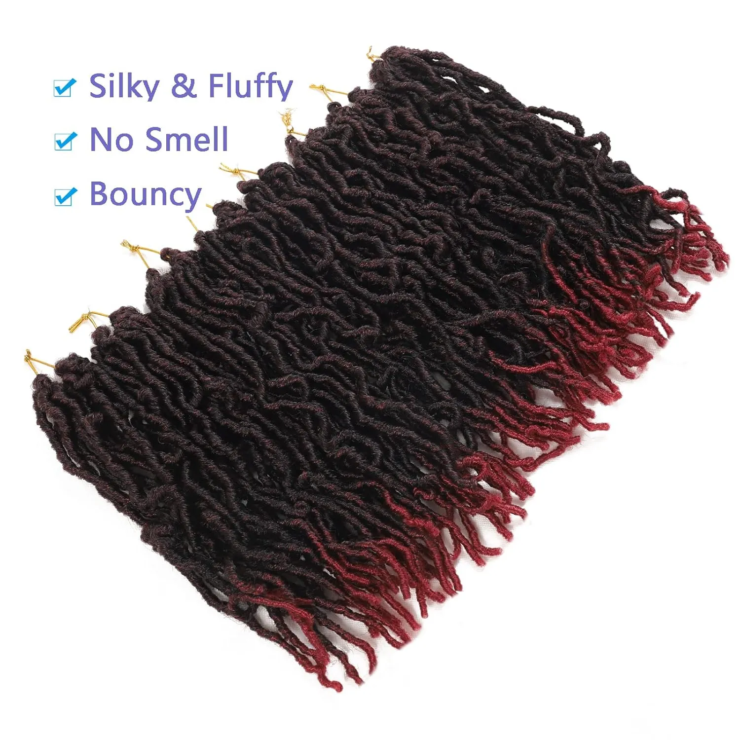 8 Packs Short Faux Locs Crochet Hair TBUG 12Inch Soft Locs wavy 120 Strands Dreadlocks Crochet Braids Natural Pre-Looped Crochet Hair for Black Women (12 Inch (Pack of 8), TBUG)