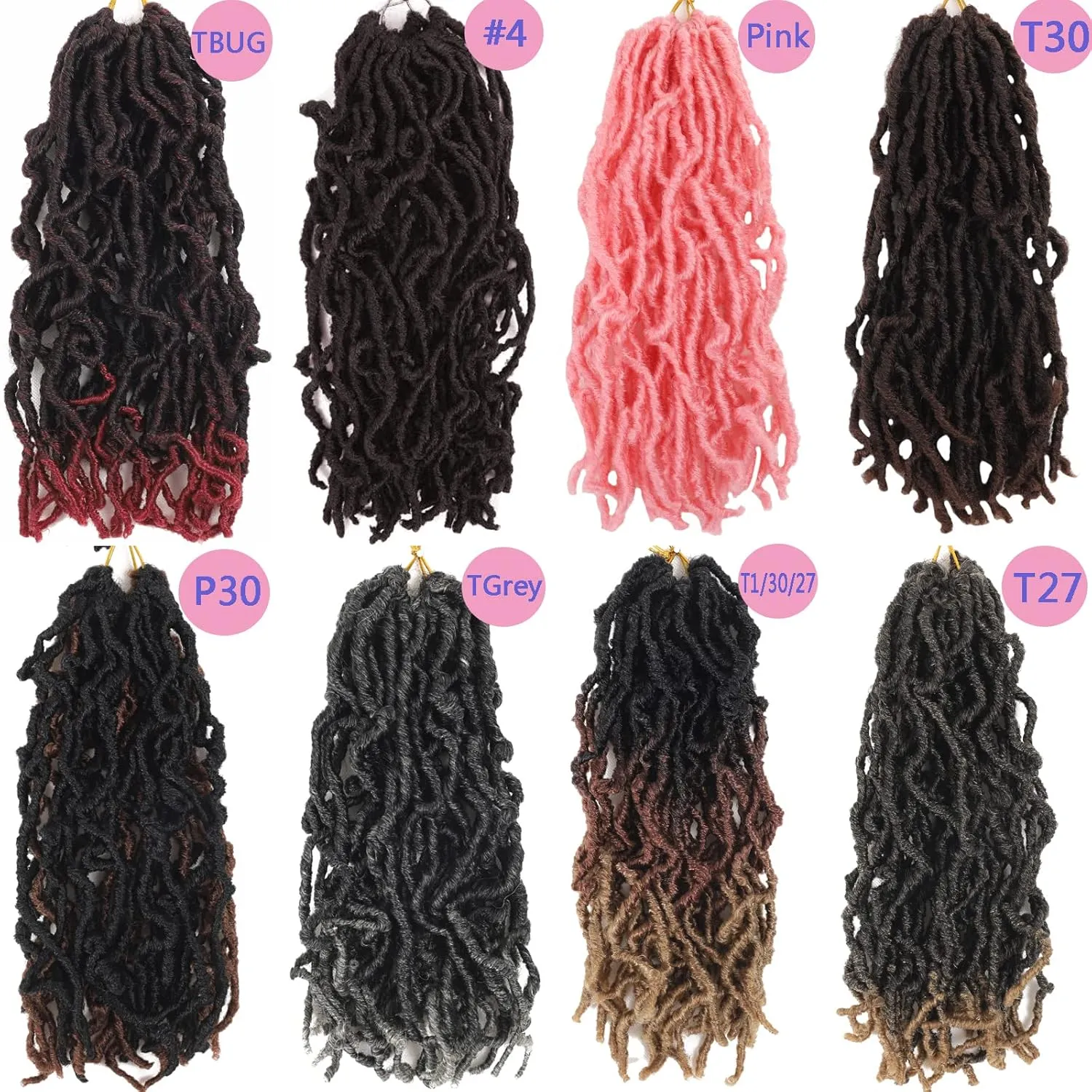 8 Packs Short Faux Locs Crochet Hair TBUG 12Inch Soft Locs wavy 120 Strands Dreadlocks Crochet Braids Natural Pre-Looped Crochet Hair for Black Women (12 Inch (Pack of 8), TBUG)