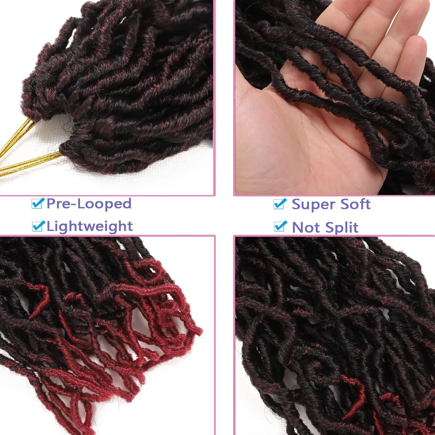8 Packs Short Faux Locs Crochet Hair TBUG 12Inch Soft Locs wavy 120 Strands Dreadlocks Crochet Braids Natural Pre-Looped Crochet Hair for Black Women (12 Inch (Pack of 8), TBUG)