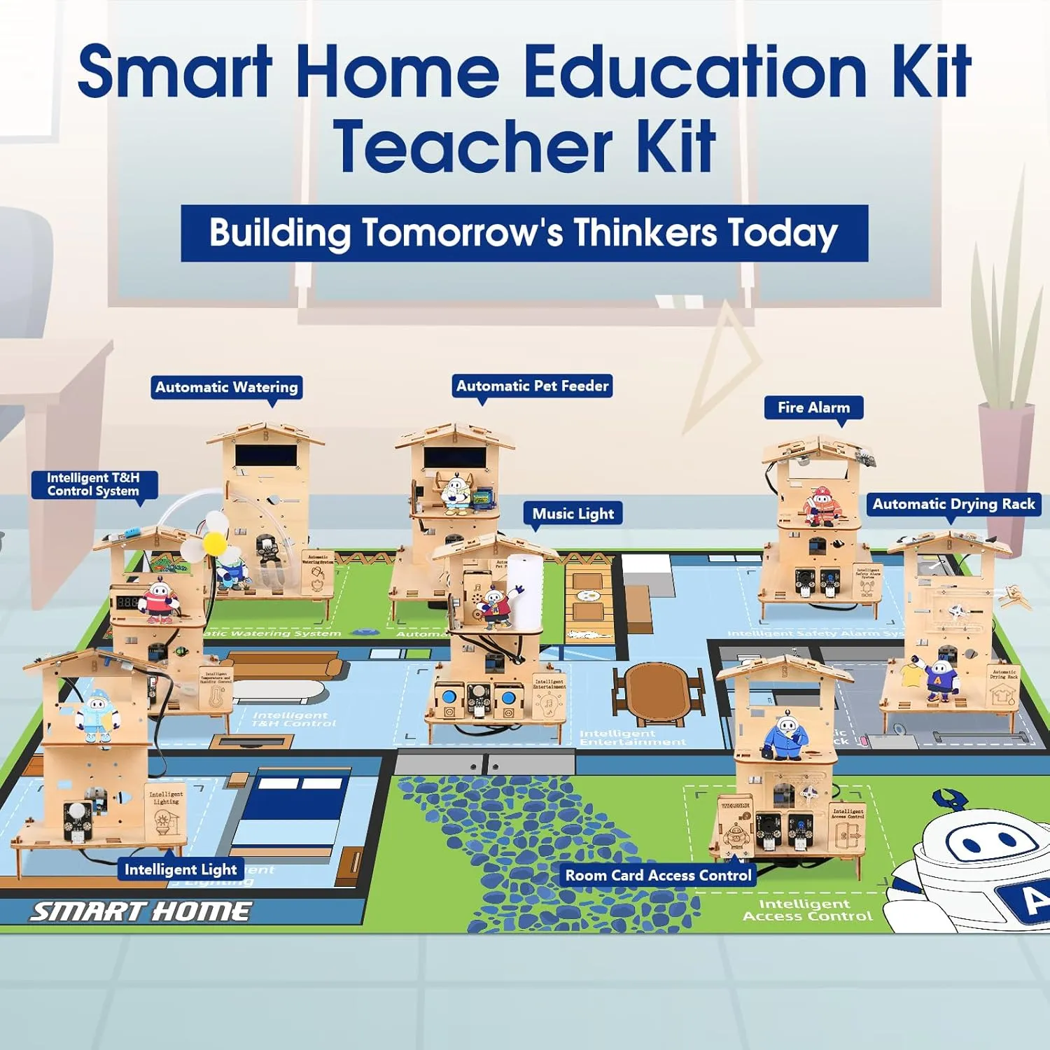 8-Piece Set ESP32 STEM Smart Home Education Kit Compatible with Arduino, STEM Robotics Science Kits for Kids Age 12 , Engineering Projects STEAM Activities Gifts 12  Year Old Boys Crafts