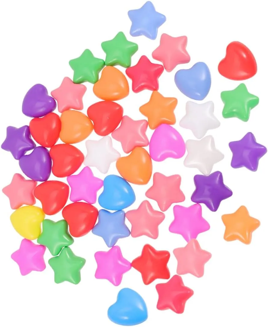 80Pcs Colorful Ocean Balls Star Heart Shaped Pits Balls for Play Tents Ball Pits Swimming Pools and Party Games