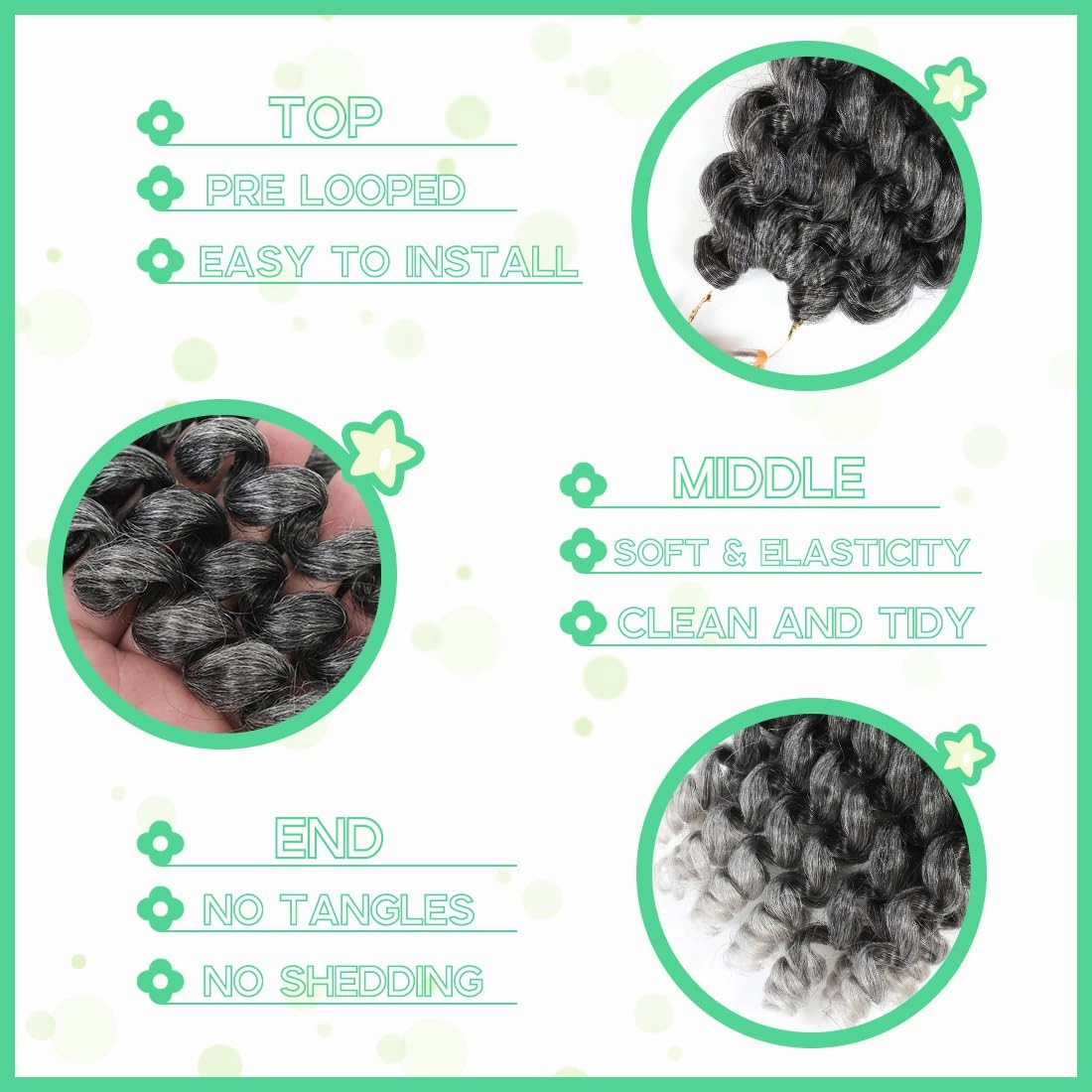 8 Pack Jamaican Bounce Crochet Hair Curly Crochet Hair 8 Inch Wand Curl Crochet Hair For Black Women Jamaican Twist Braid Hair Short Crochet Curly Hair Extensions(8 Inch (Pack of 8),Tgray)