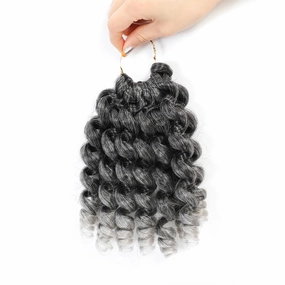 8 Pack Jamaican Bounce Crochet Hair Curly Crochet Hair 8 Inch Wand Curl Crochet Hair For Black Women Jamaican Twist Braid Hair Short Crochet Curly Hair Extensions(8 Inch (Pack of 8),Tgray)