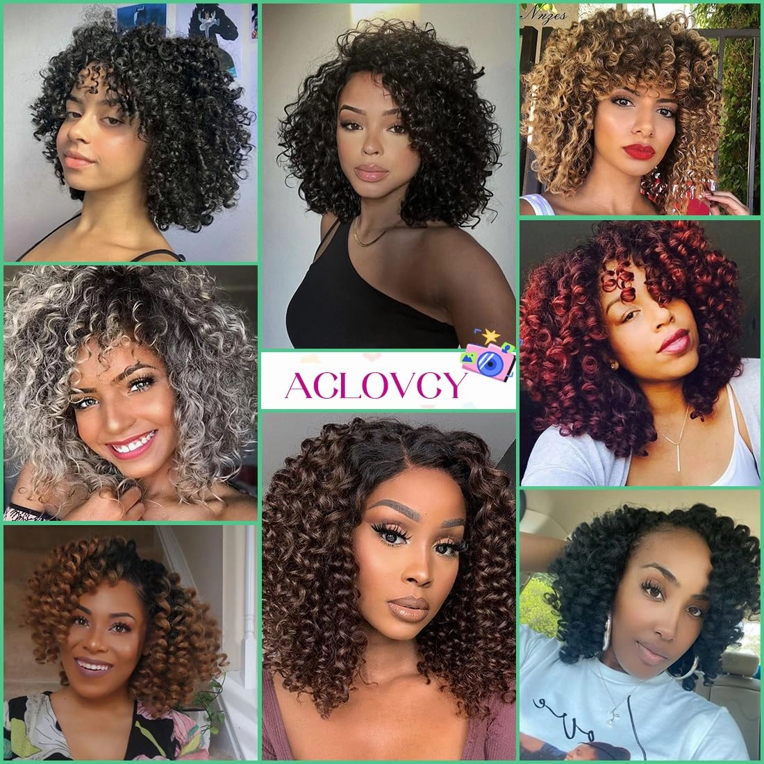 8 Pack Jamaican Bounce Crochet Hair Curly Crochet Hair 8 Inch Wand Curl Crochet Hair For Black Women Jamaican Twist Braid Hair Short Crochet Curly Hair Extensions(8 Inch (Pack of 8),Tgray)