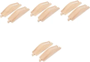 8pcs Wooden Train Track for Boys and Girls Wooden Train Accessories for Creative Play Coordination Social Skills