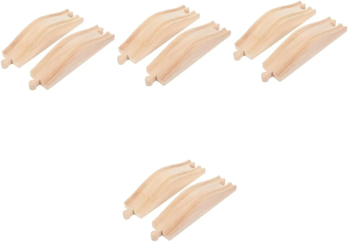 8pcs Wooden Train Track for Boys and Girls Wooden Train Accessories for Creative Play Coordination Social Skills