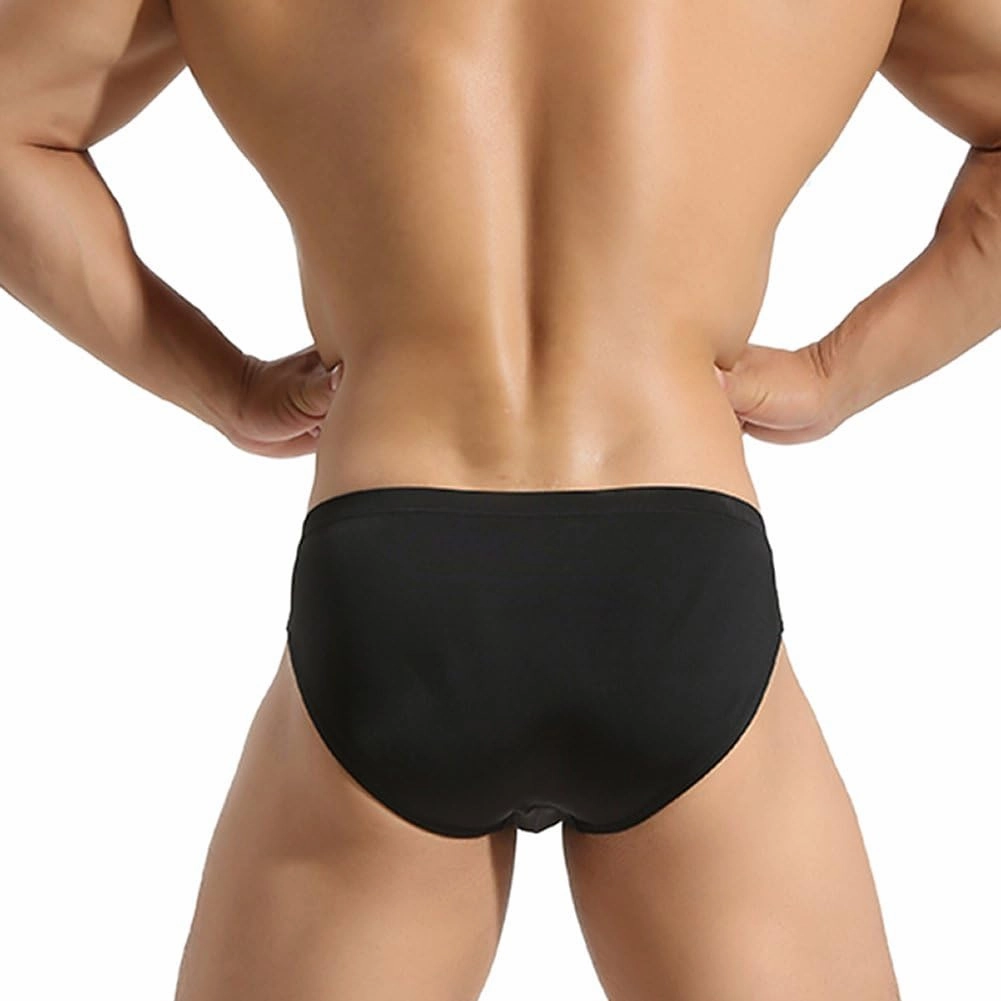 A1168 Silky Soft Shorts Men Bikini Underwear Wide Belt Toning Briefs