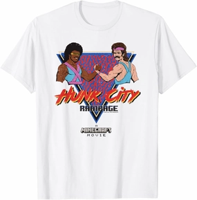 A Minecraft Movie Hunk City Rampage Colorful 90's Logo T-Shirt