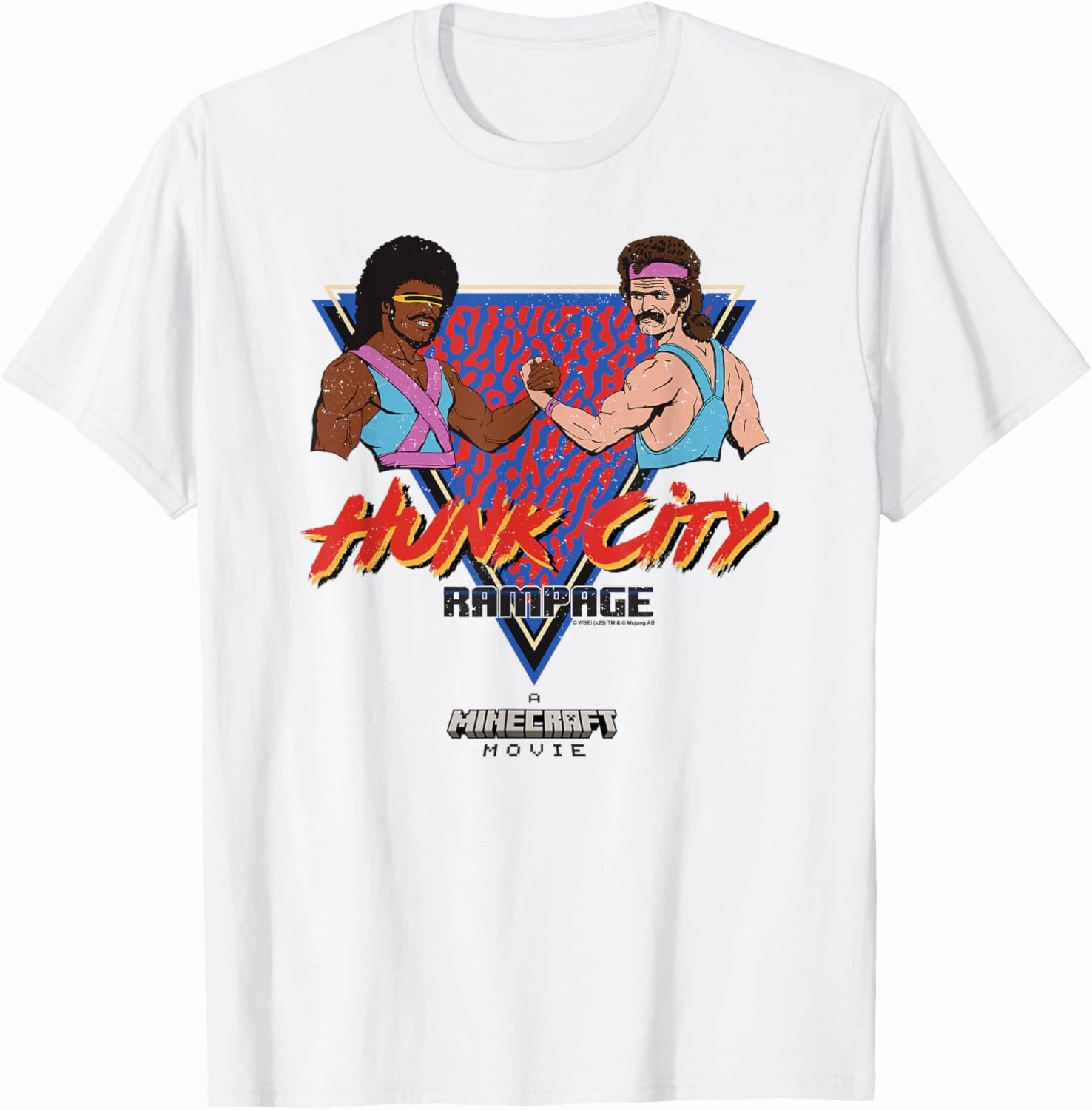 A Minecraft Movie Hunk City Rampage Colorful 90's Logo T-Shirt