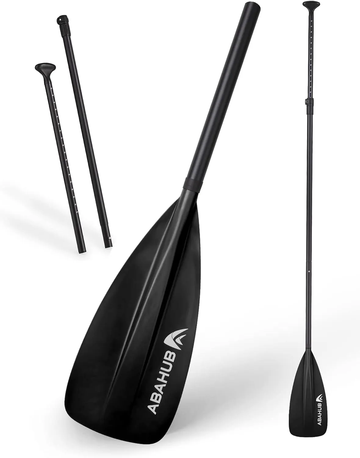Abahub SUP Paddle - 3 Piece Adjustable Paddles - Lightweight Stand-up Paddle Oars for Paddleboard, Adjustable Aluminum Alloy Shaft 68" - 84", Black/Blue/Green/Orange/Red/Yellow Plastic Nylon Blade