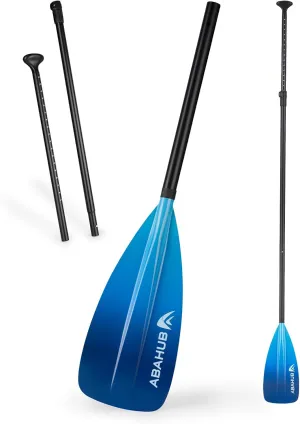 Abahub SUP Paddle - 3 Piece Adjustable Paddles - Lightweight Stand-up Paddle Oars for Paddleboard, Adjustable Aluminum Alloy Shaft 68" - 84", Black/Blue/Green/Orange/Red/Yellow Plastic Nylon Blade