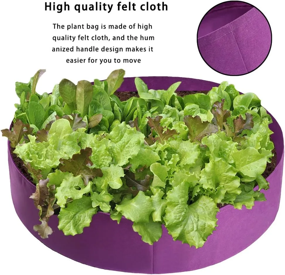 ACJRYO Plant Grow Bag, Extra Large Fabric Raised Planting Bed, Round Raised Planter Garden Bed Bag for Herb Flower Vegetable Plants for Potato Carrot Onion, Gardening Outdoor (100 Gallon)
