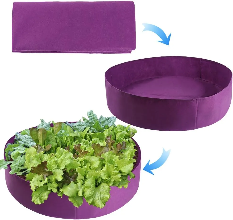 ACJRYO Plant Grow Bag, Extra Large Fabric Raised Planting Bed, Round Raised Planter Garden Bed Bag for Herb Flower Vegetable Plants for Potato Carrot Onion, Gardening Outdoor (100 Gallon)