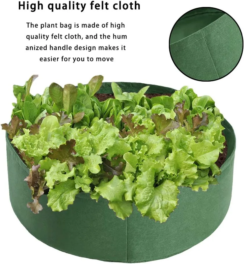ACJRYO Plant Grow Bag, Extra Large Fabric Raised Planting Bed, Round Raised Planter Garden Bed Bag for Herb Flower Vegetable Plants for Potato Carrot Onion, Gardening Outdoor (100 Gallon)