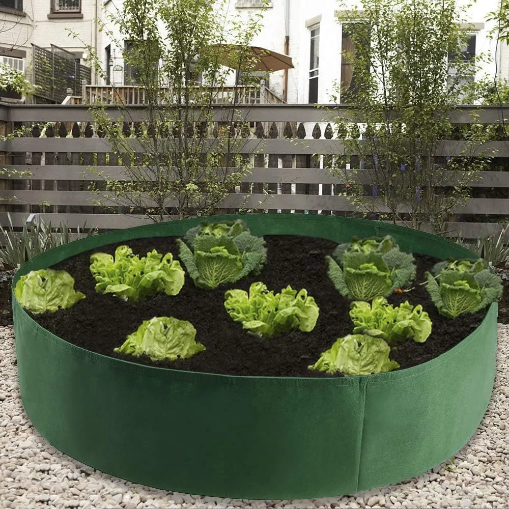 ACJRYO Plant Grow Bag, Extra Large Fabric Raised Planting Bed, Round Raised Planter Garden Bed Bag for Herb Flower Vegetable Plants for Potato Carrot Onion, Gardening Outdoor (100 Gallon)
