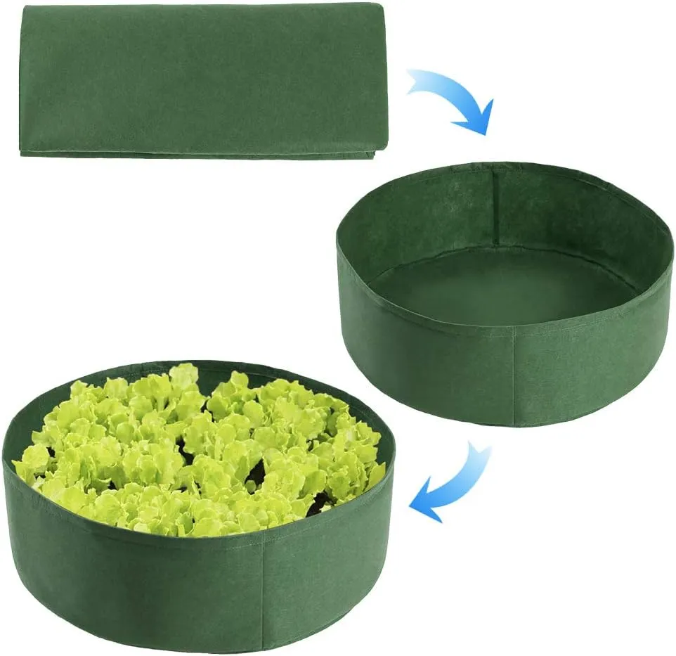 ACJRYO Plant Grow Bag, Extra Large Fabric Raised Planting Bed, Round Raised Planter Garden Bed Bag for Herb Flower Vegetable Plants for Potato Carrot Onion, Gardening Outdoor (100 Gallon)
