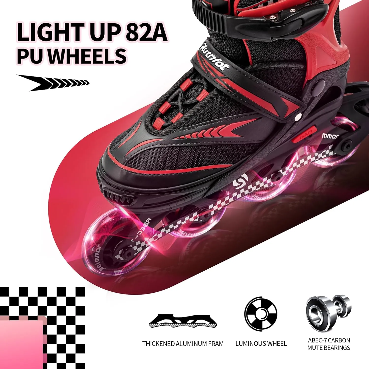 Adjustable Inline Skates for Boys and Girls with Full Light Up Wheels, Outdoor Rollerskates for Kids and Women
