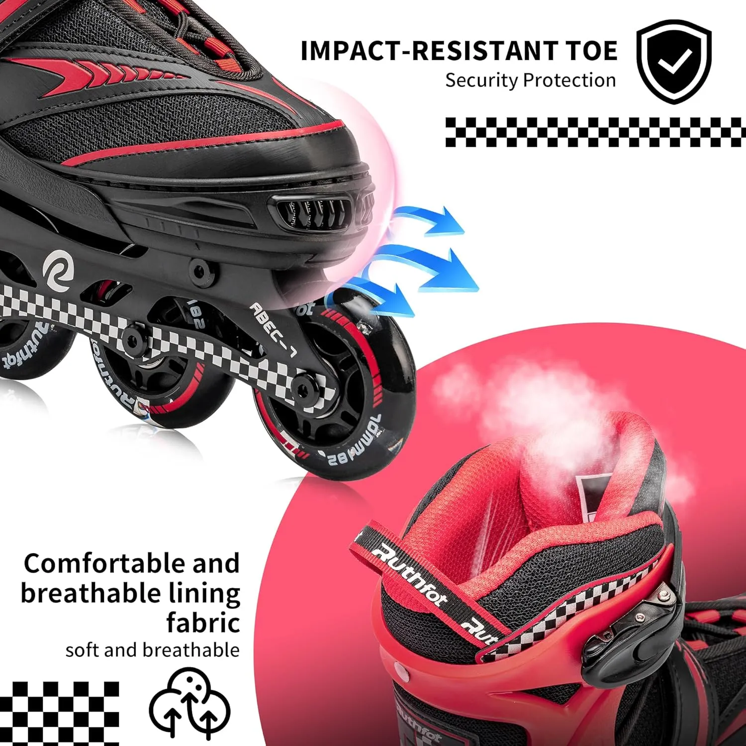 Adjustable Inline Skates for Boys and Girls with Full Light Up Wheels, Outdoor Rollerskates for Kids and Women